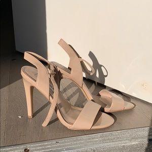 Steve Madden Nude Patent Sandal Heels